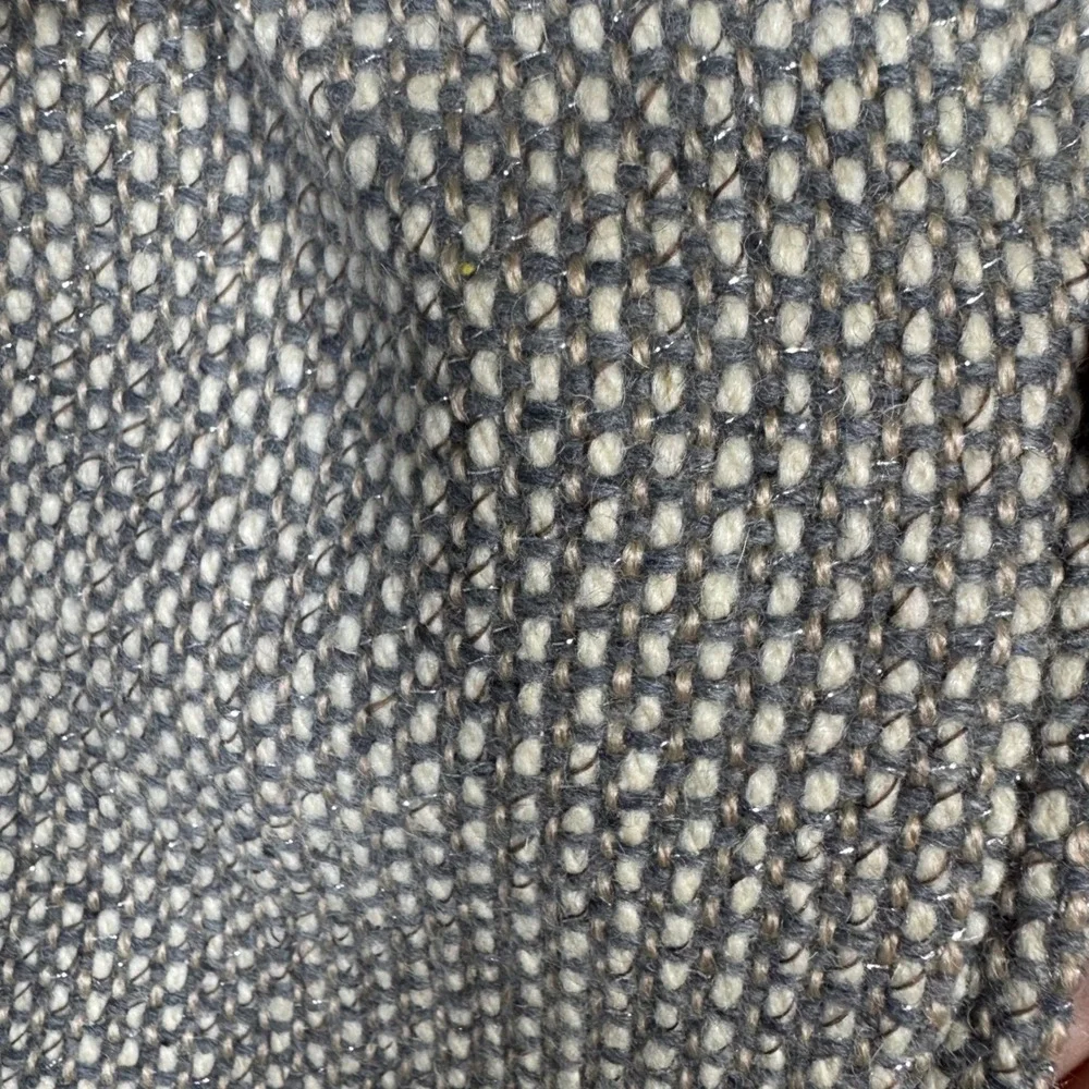 Talbots Petites 4P Gray Tweed Wool Blend Jacket‎ Career Moto Zip Front Metallic